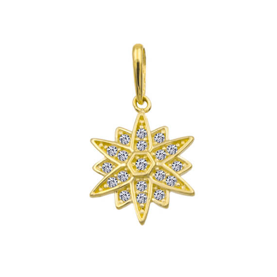 colgante oro mandala circonitas